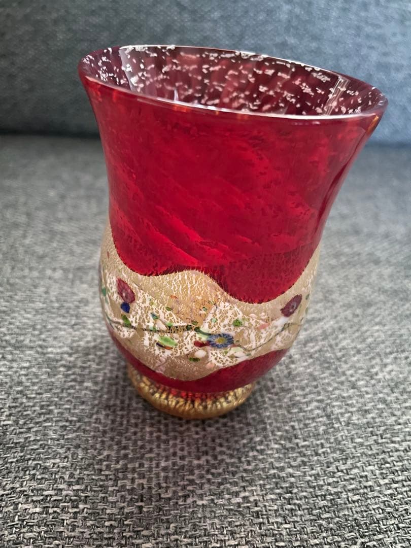 サイン、共箱有り☆ 黒木国昭 タンブラー 金彩象嵌「光琳」