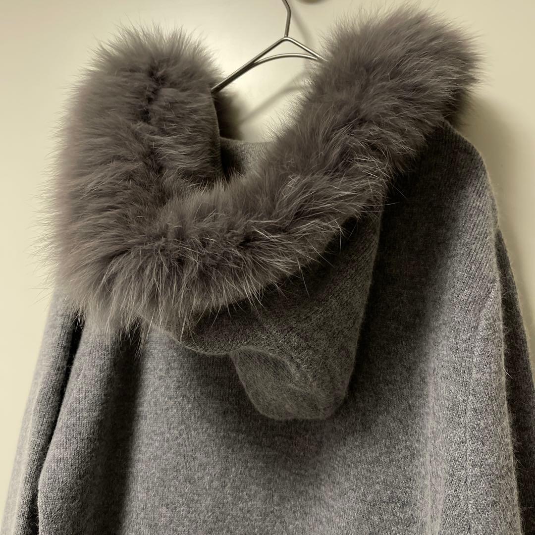 とまとさま専用　アプワイザーリッシェ　ファーフード付き　ロングカーディガン