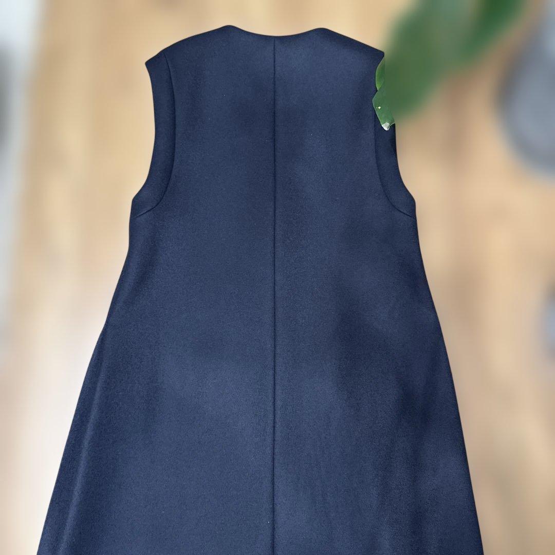 THE RERACS リラクス メルトンウール ロングジレ ネイビー 36