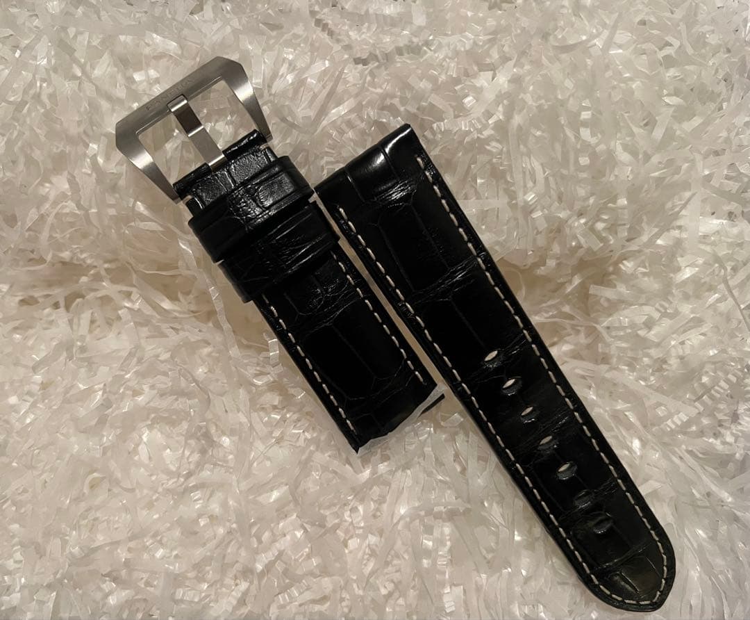 パネライルミノールアリゲーターストラップ24mm/22mm &ピンバックルセット