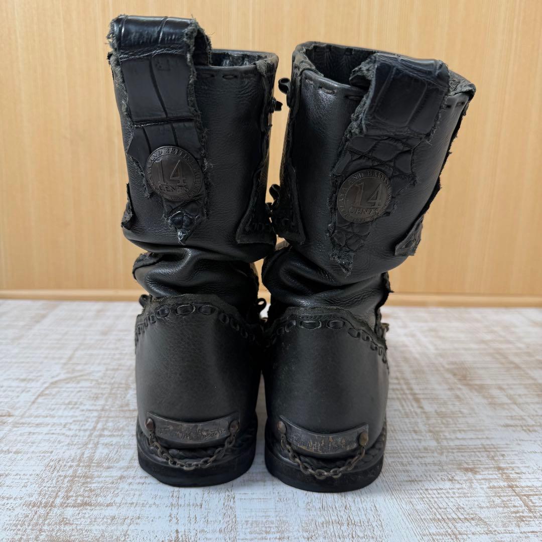 14th Addictionブラックレザー　ブーツ 35 Y2k ブーツ