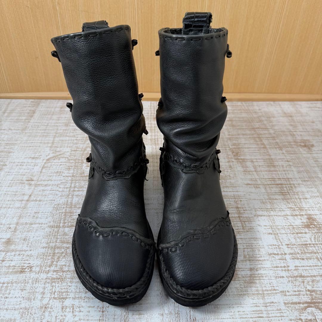 14th Addictionブラックレザー　ブーツ 35 Y2k ブーツ