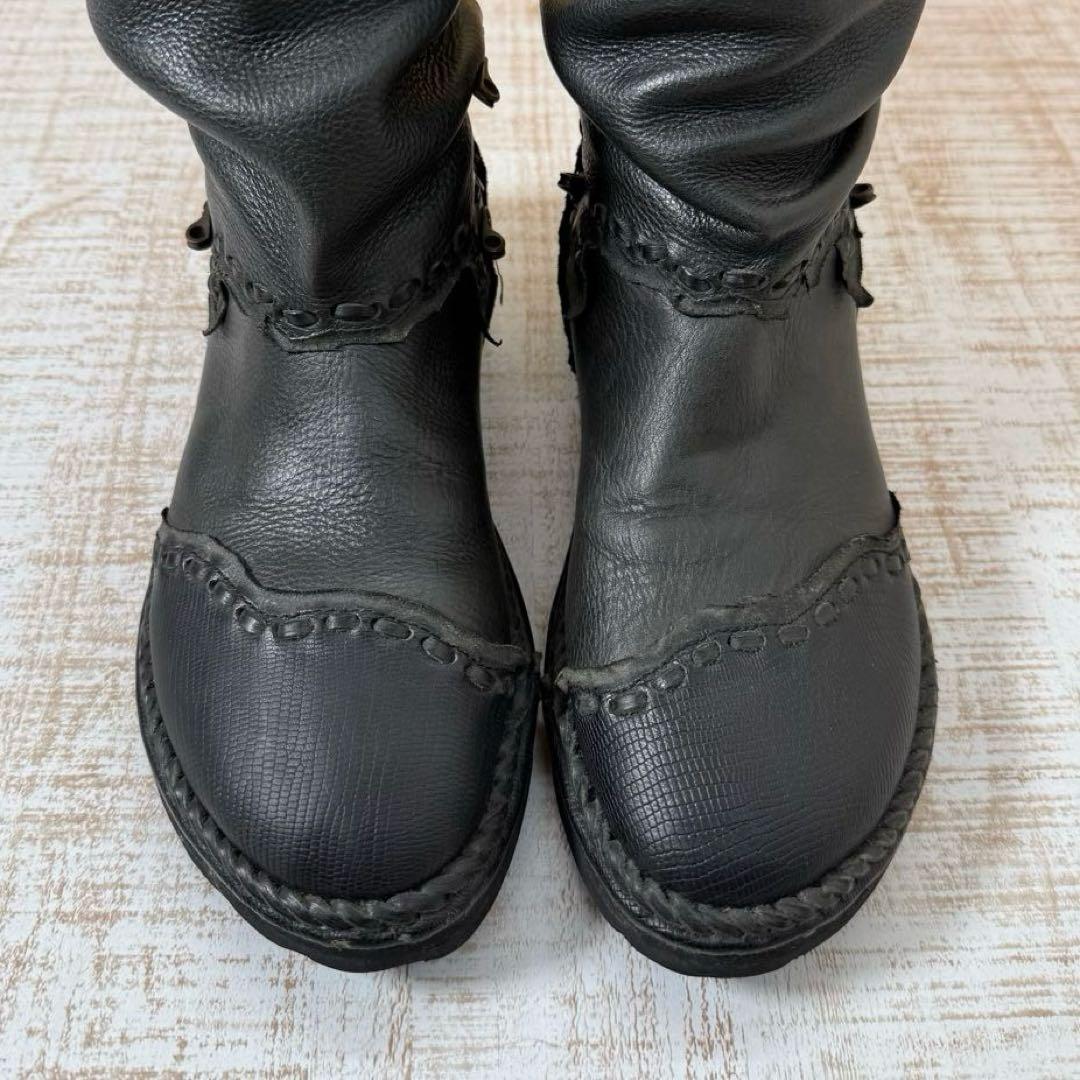 14th Addictionブラックレザー　ブーツ 35 Y2k ブーツ