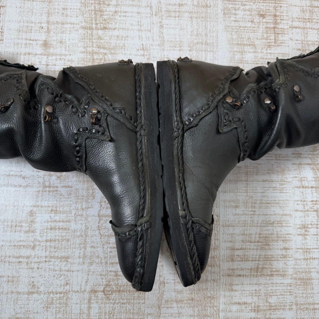 14th Addictionブラックレザー　ブーツ 35 Y2k ブーツ