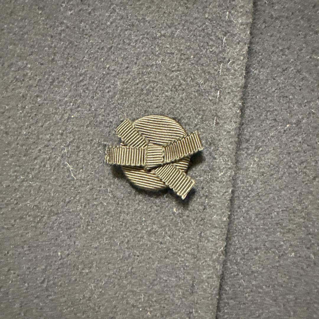 ランバンオンブルー ファー付きポンチョコート　ネイビー