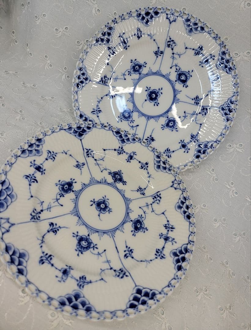 未使用✨ロイヤルコペンハーゲン ブルーフルーテッド フルレース プレート17 皿
