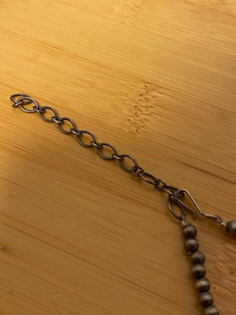 ナバホパールネックレス　りぼん　くすみあり