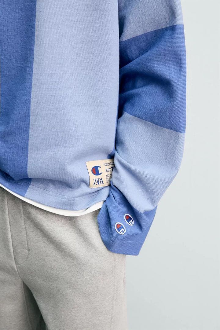 カラーブロックポロシャツ　ZARA x Champion