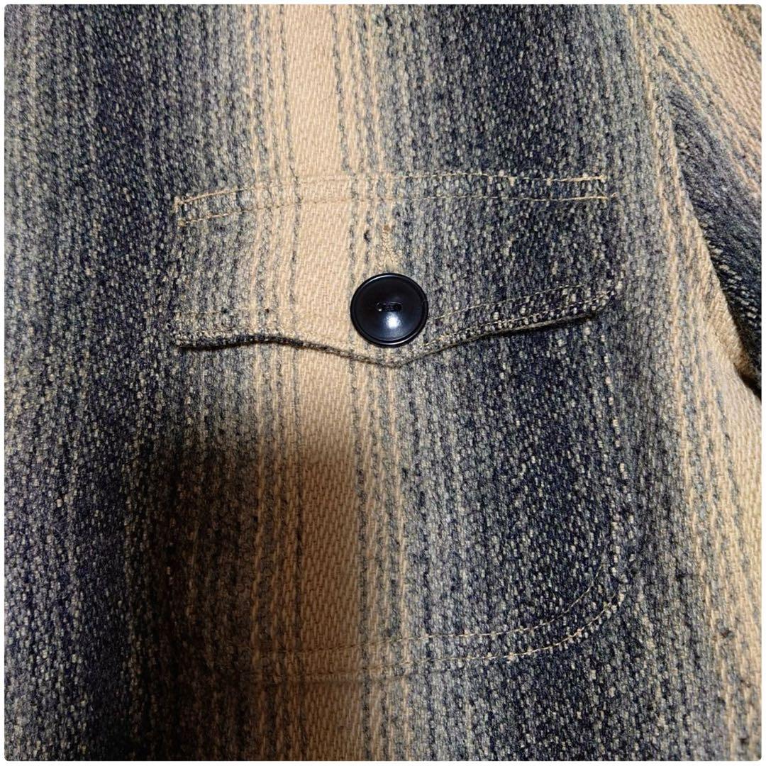 【本日限定超特価】90S RRL 三ツ星タグ シャドーストライプラグジャケット