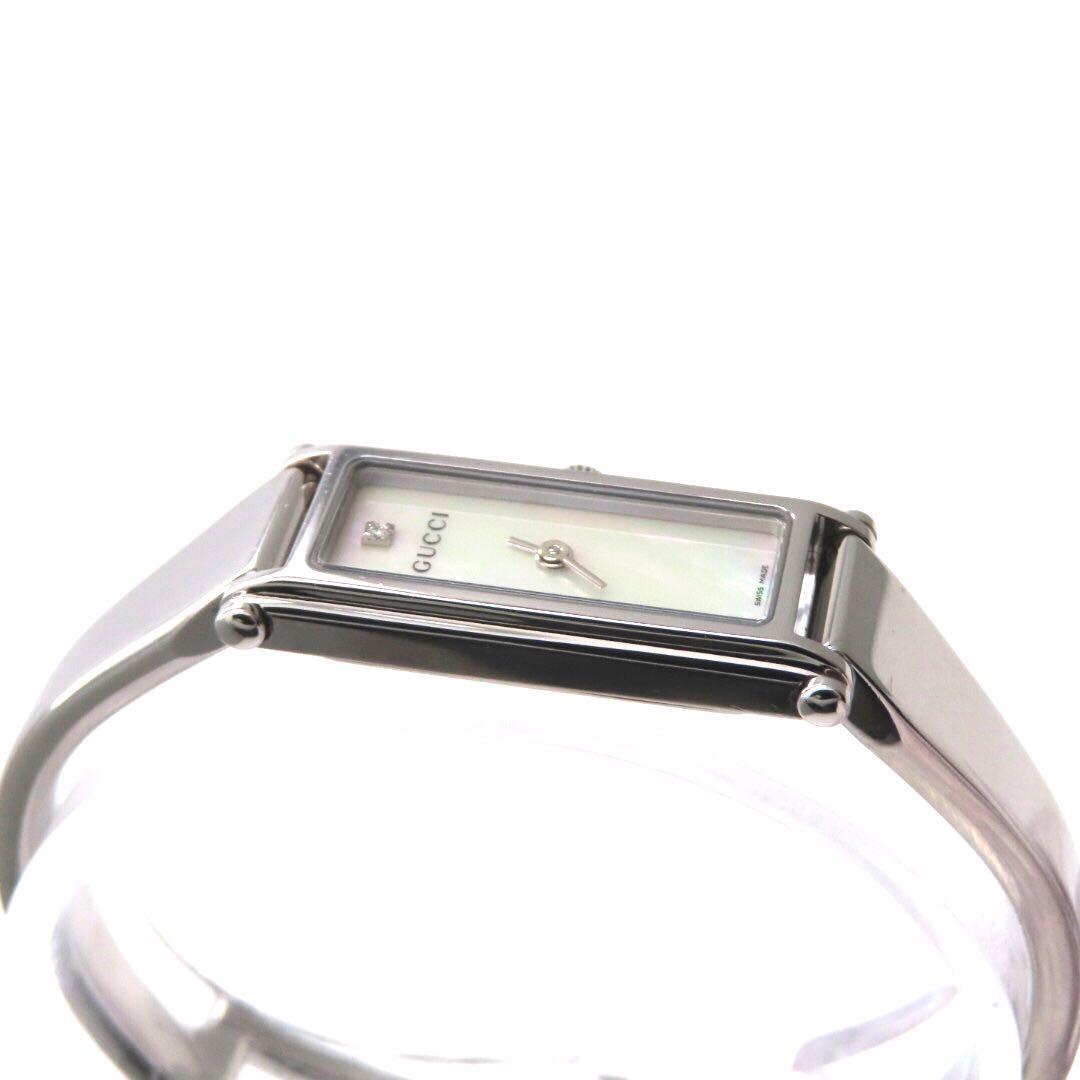 ☆極美品 1PD GUCCI グッチ 時計 1500L ホワイトシェル バングル