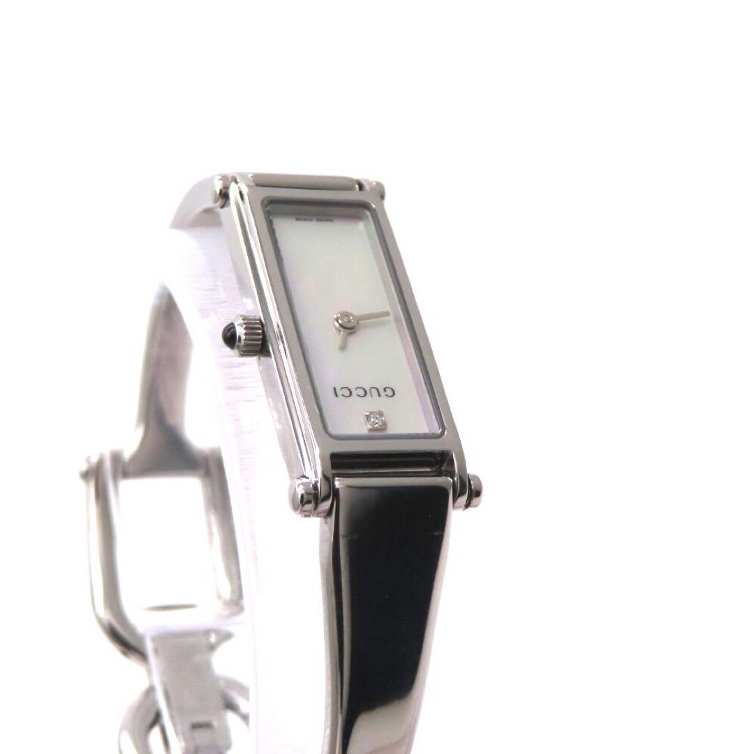 ☆極美品 1PD GUCCI グッチ 時計 1500L ホワイトシェル バングル