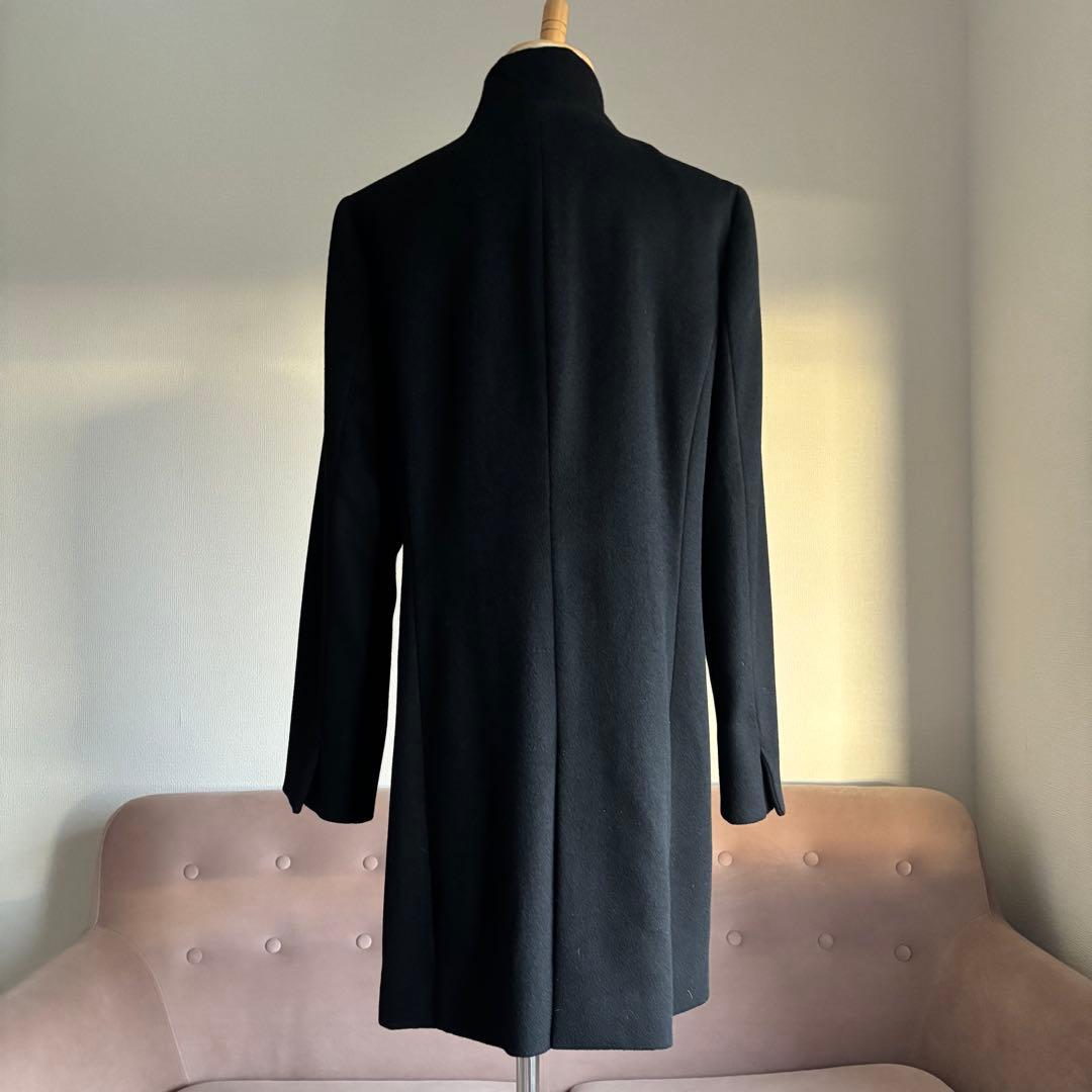23区　コート　カシミヤ　ブラック　44 大きいサイズ　スタンドカラー　定番