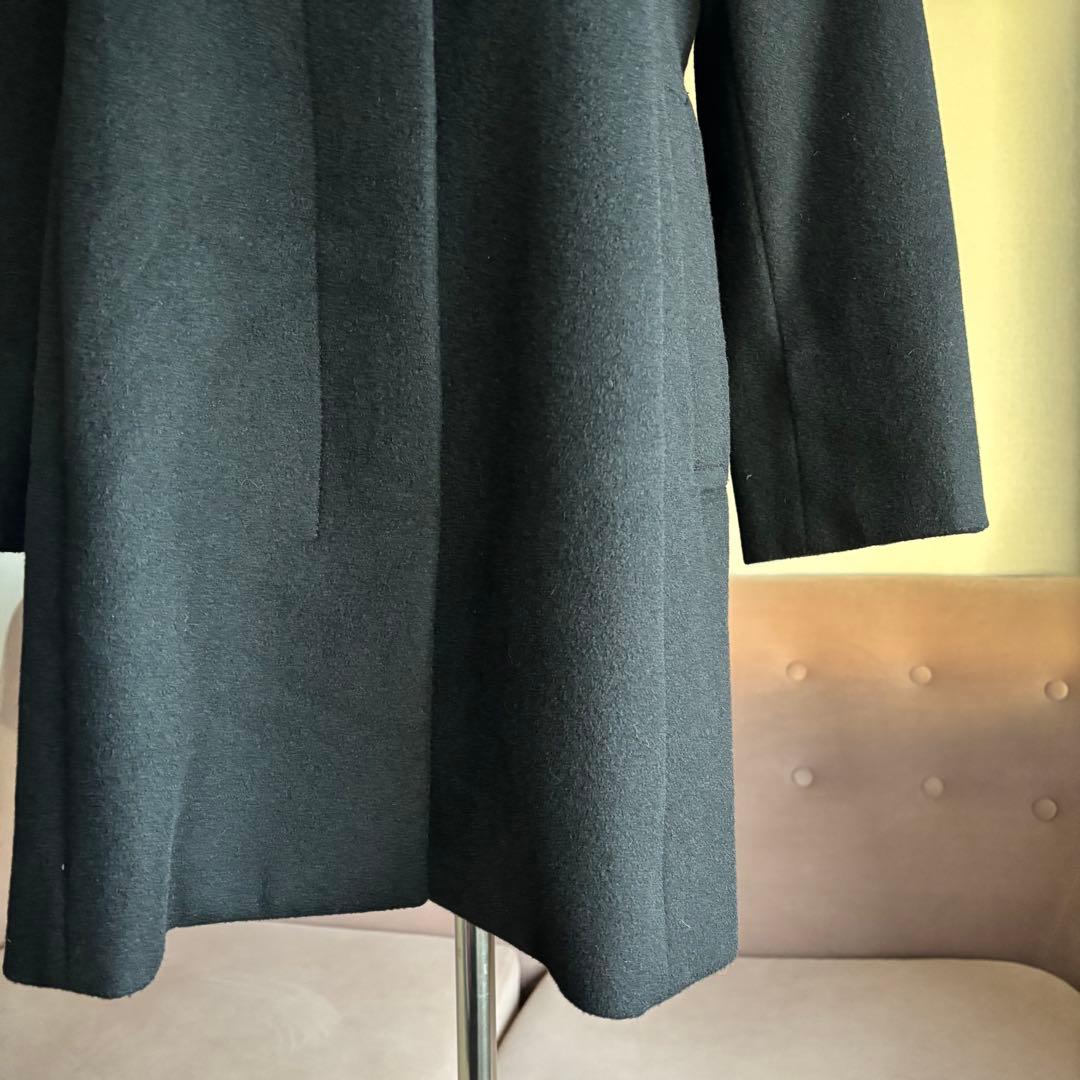 23区　コート　カシミヤ　ブラック　44 大きいサイズ　スタンドカラー　定番