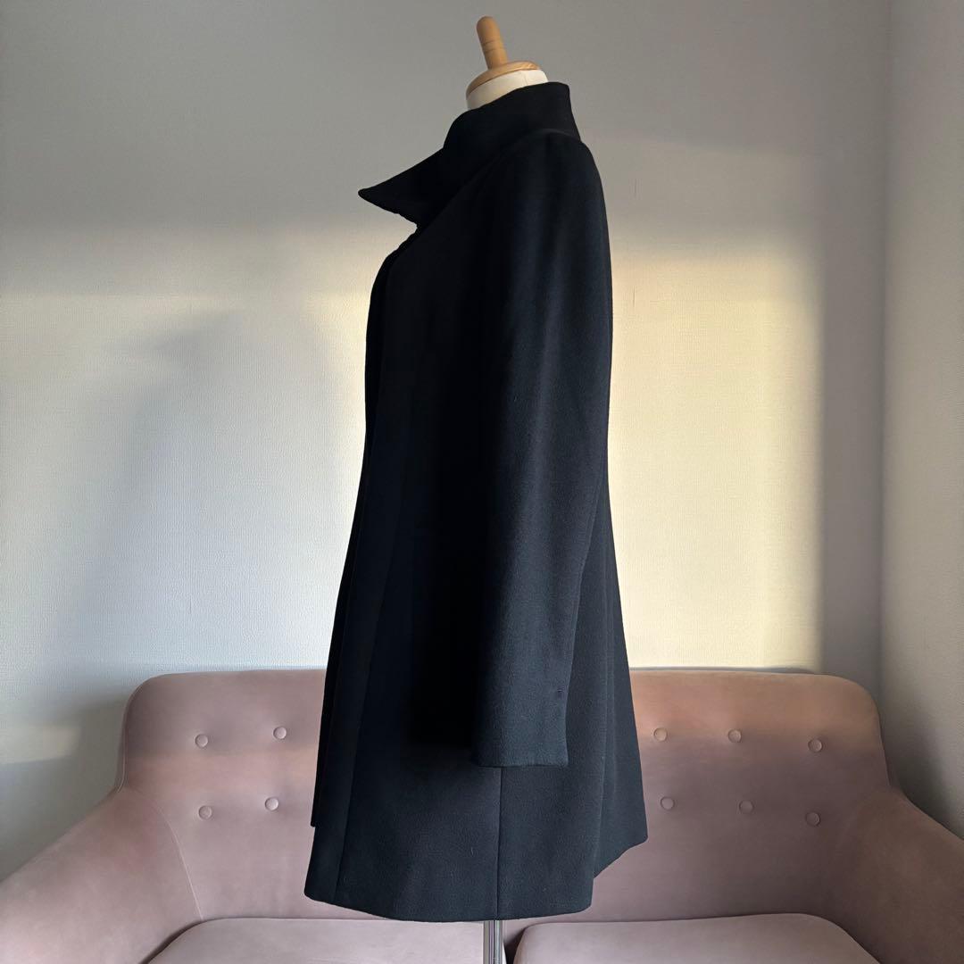 23区　コート　カシミヤ　ブラック　44 大きいサイズ　スタンドカラー　定番