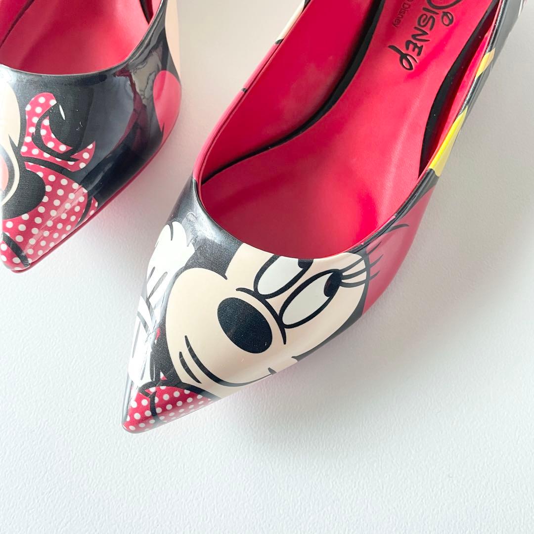 新品　ダイアナ×ディズニー　ミニー　BIGプリント　フラットパンプス　シューズ