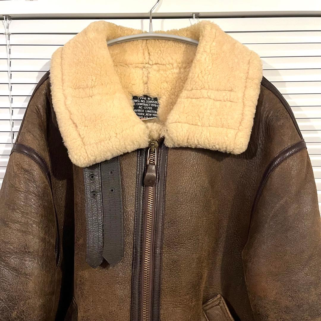 美品 USA製 AVIREX アヴィレックス B-3 ムートンジャケット 40