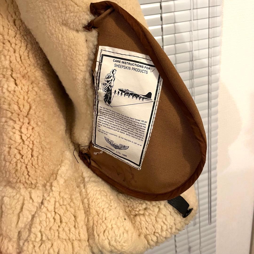 美品 USA製 AVIREX アヴィレックス B-3 ムートンジャケット 40