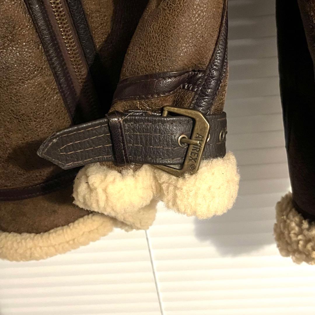 美品 USA製 AVIREX アヴィレックス B-3 ムートンジャケット 40