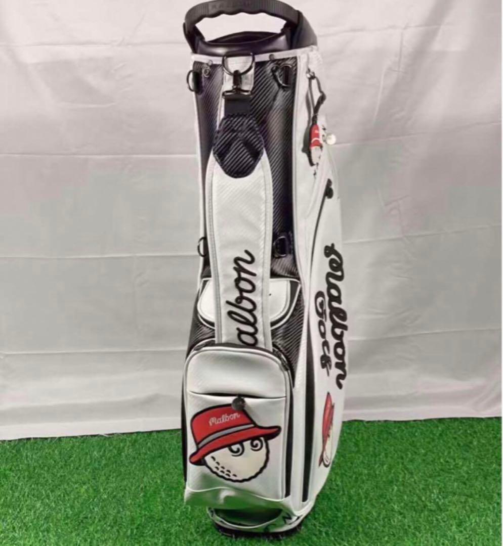 マルボンゴルフ Malbon キャディバッグ 男女兼用 白 マルボン
