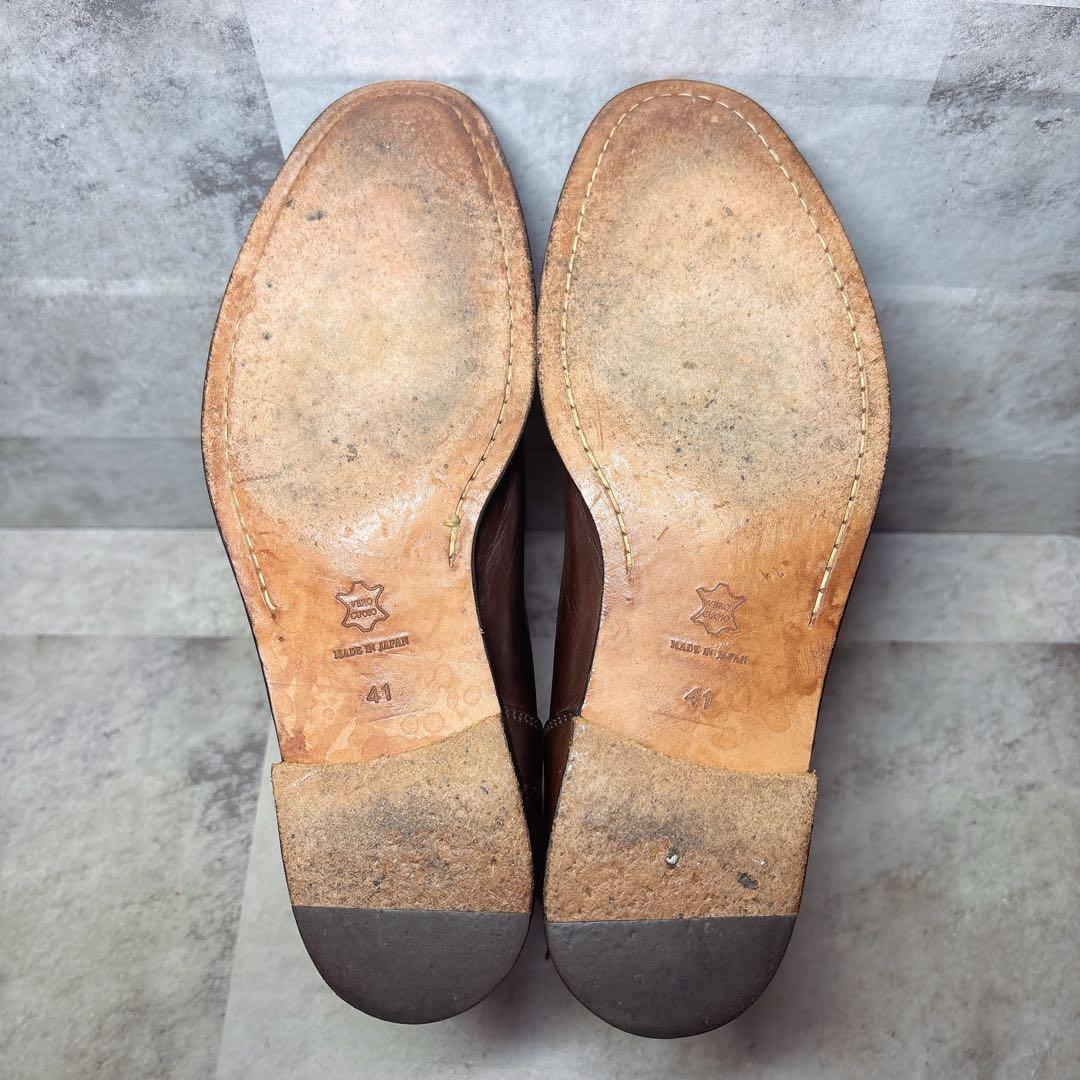 PADRONE ショートブーツ 41 バックジップ 本革 ブラウン