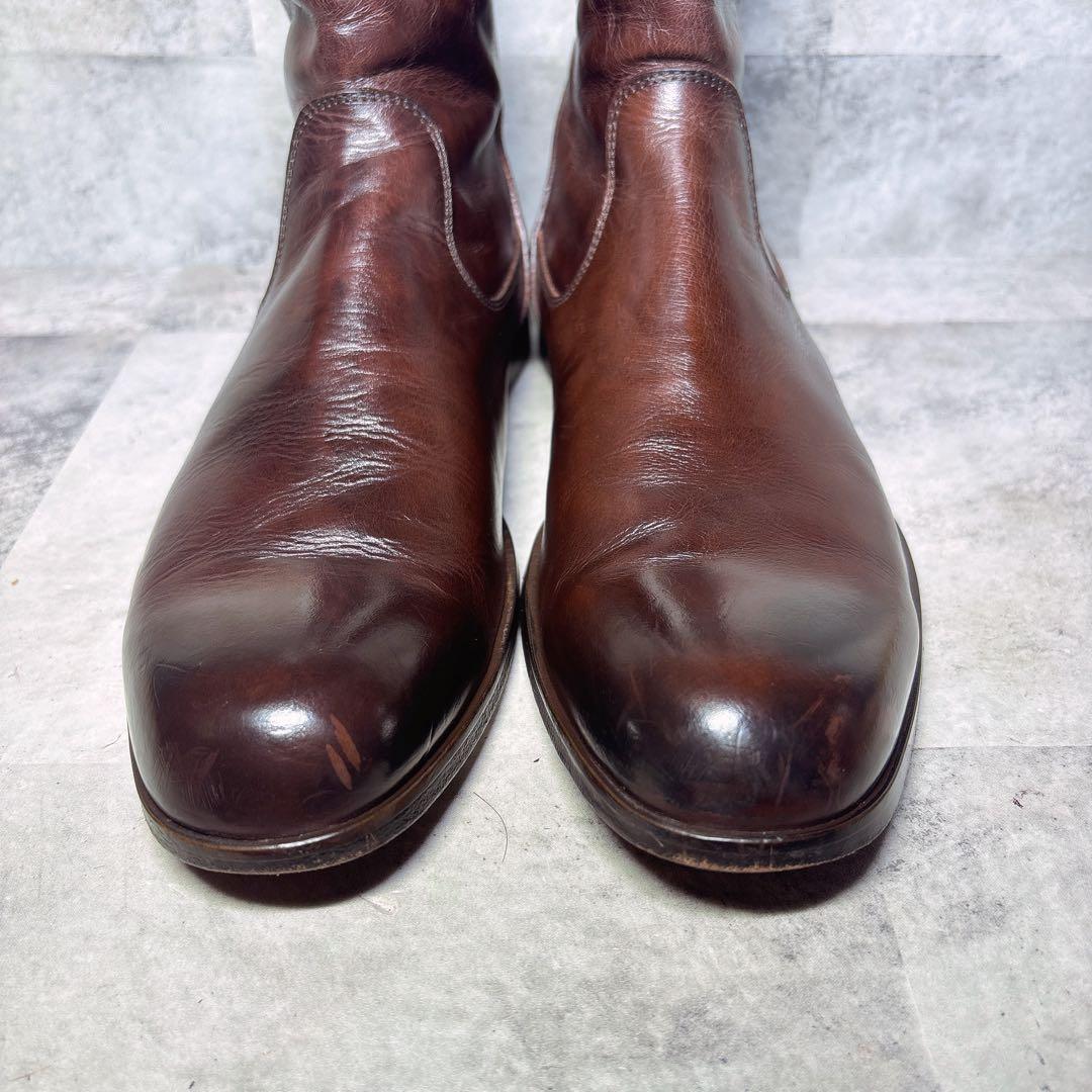 PADRONE ショートブーツ 41 バックジップ 本革 ブラウン