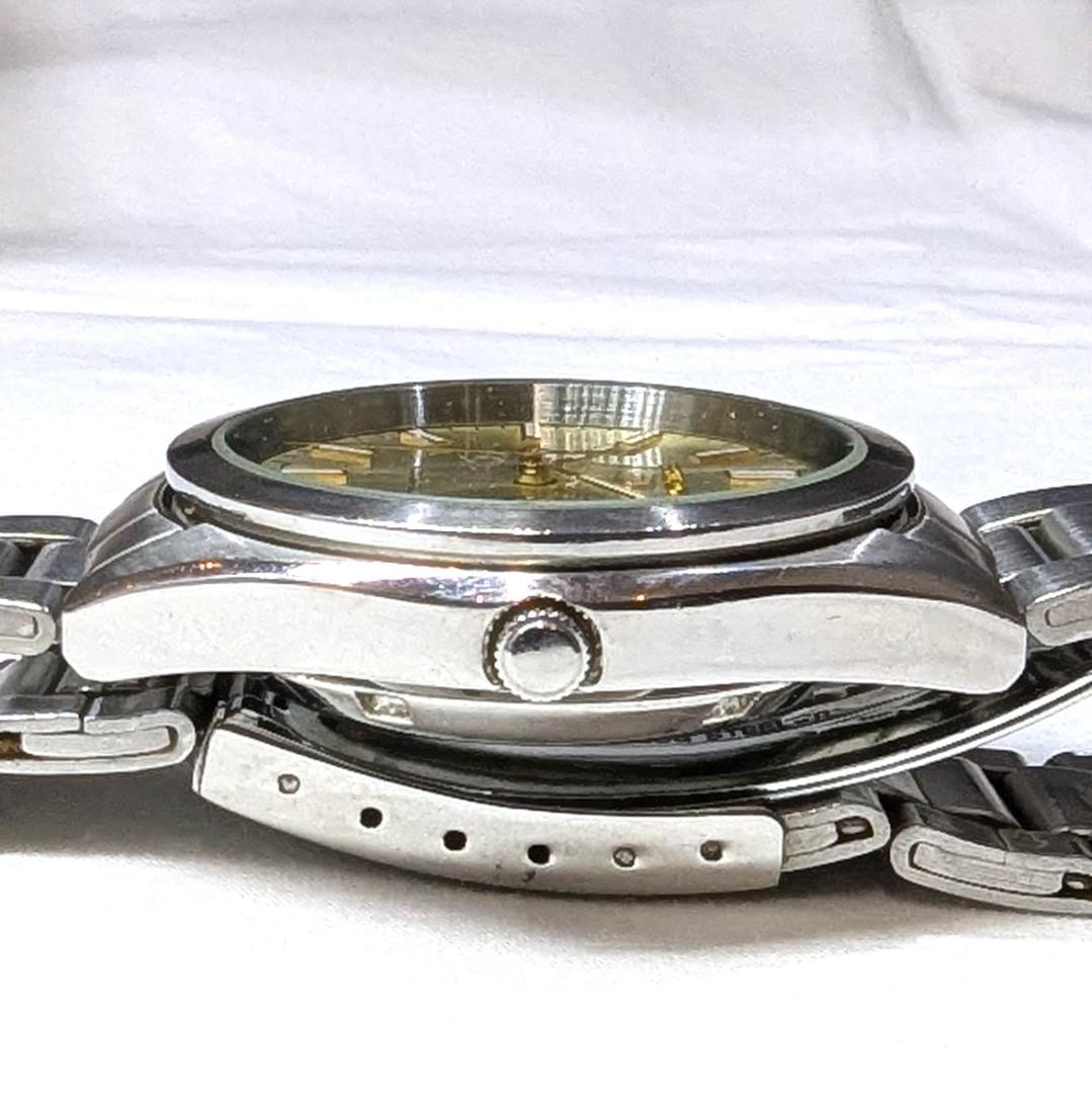 SEIKO 5 自動巻き腕時計 メンズ 稼働品 ゴールド文字盤 デイデイト