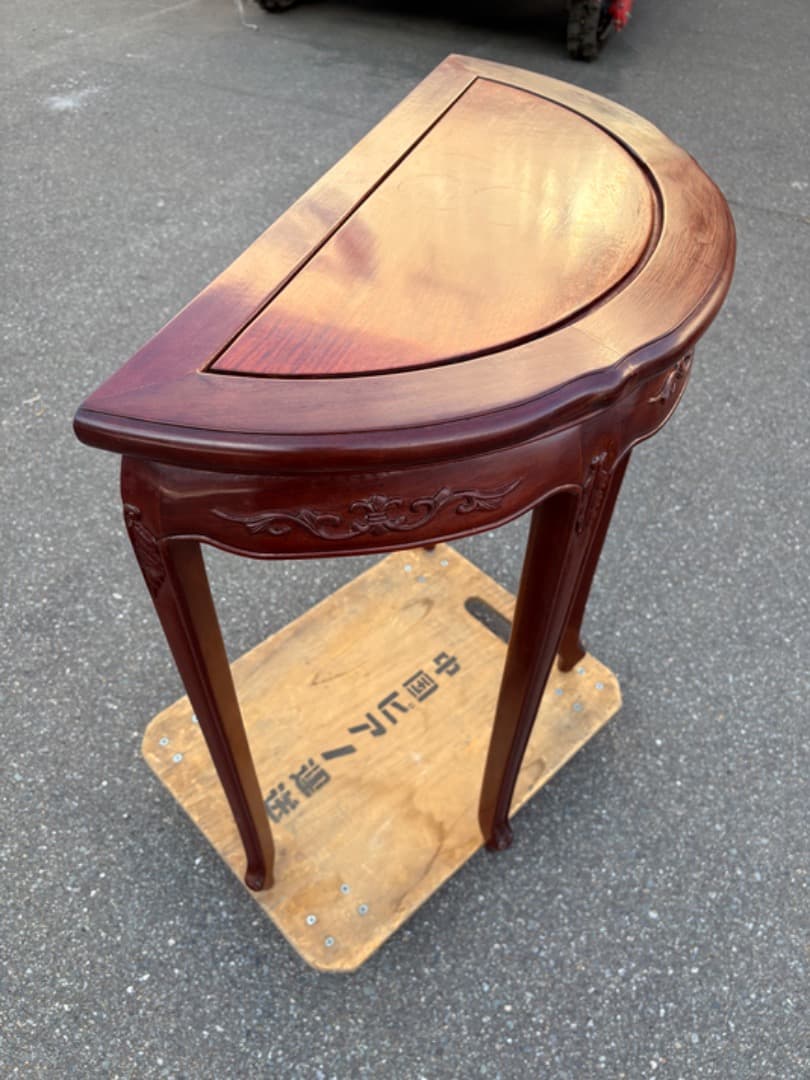 【送料無料】 デミ・ルーンテーブル　コンソールテーブル　猫脚　木製　欧州家具