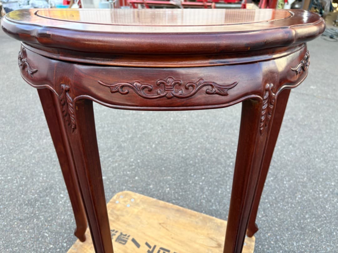 【送料無料】 デミ・ルーンテーブル　コンソールテーブル　猫脚　木製　欧州家具