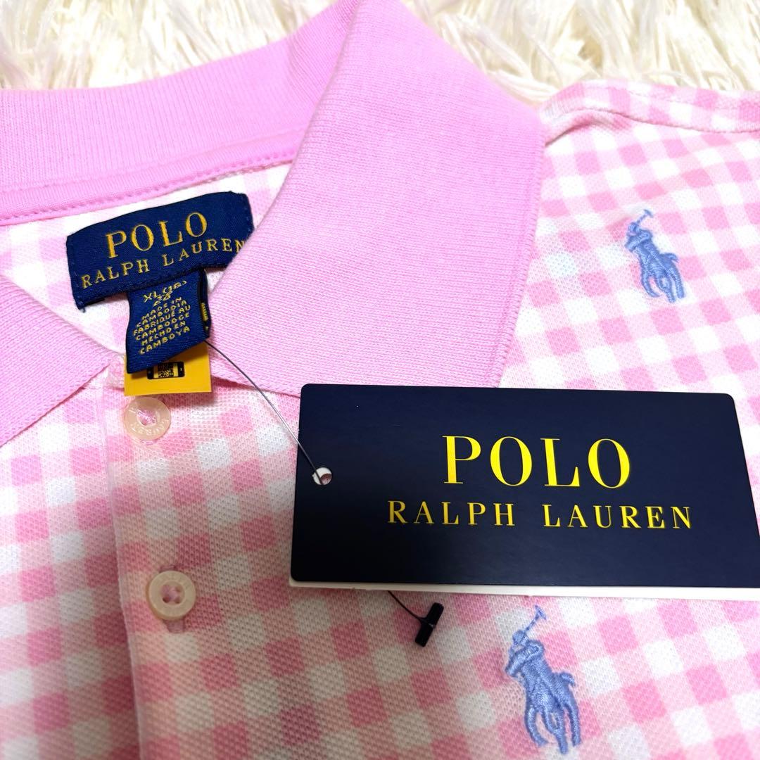 新品タグ付　ラルフローレン　160 XL ポロワンピース　ピンク