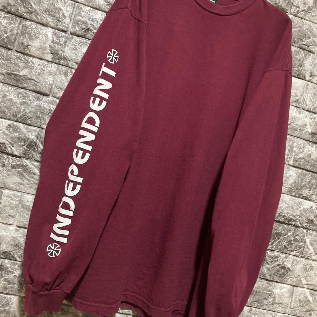 INDEPENDENT ロンT インディペンデント スケーター バーガンディXL
