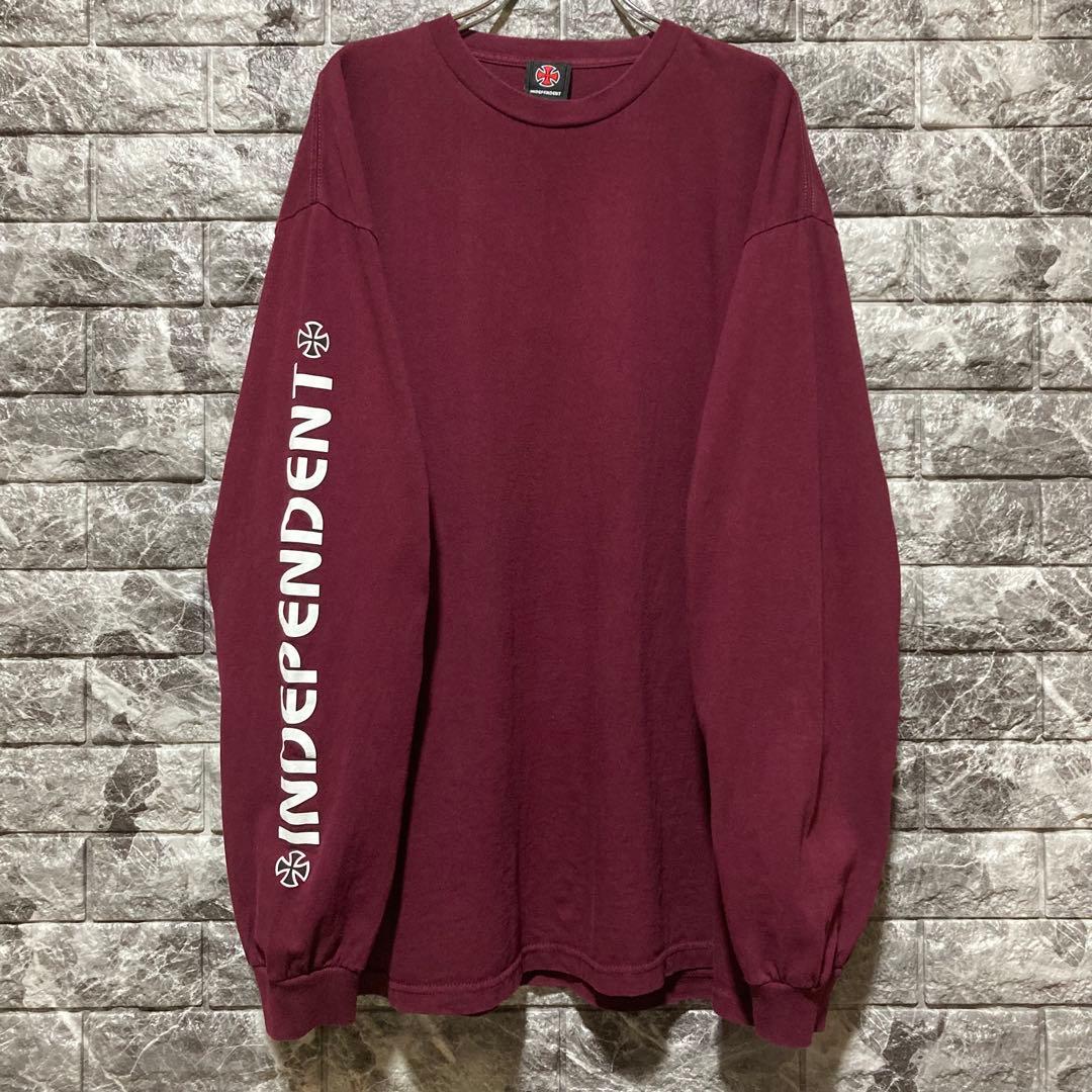 INDEPENDENT ロンT インディペンデント スケーター バーガンディXL