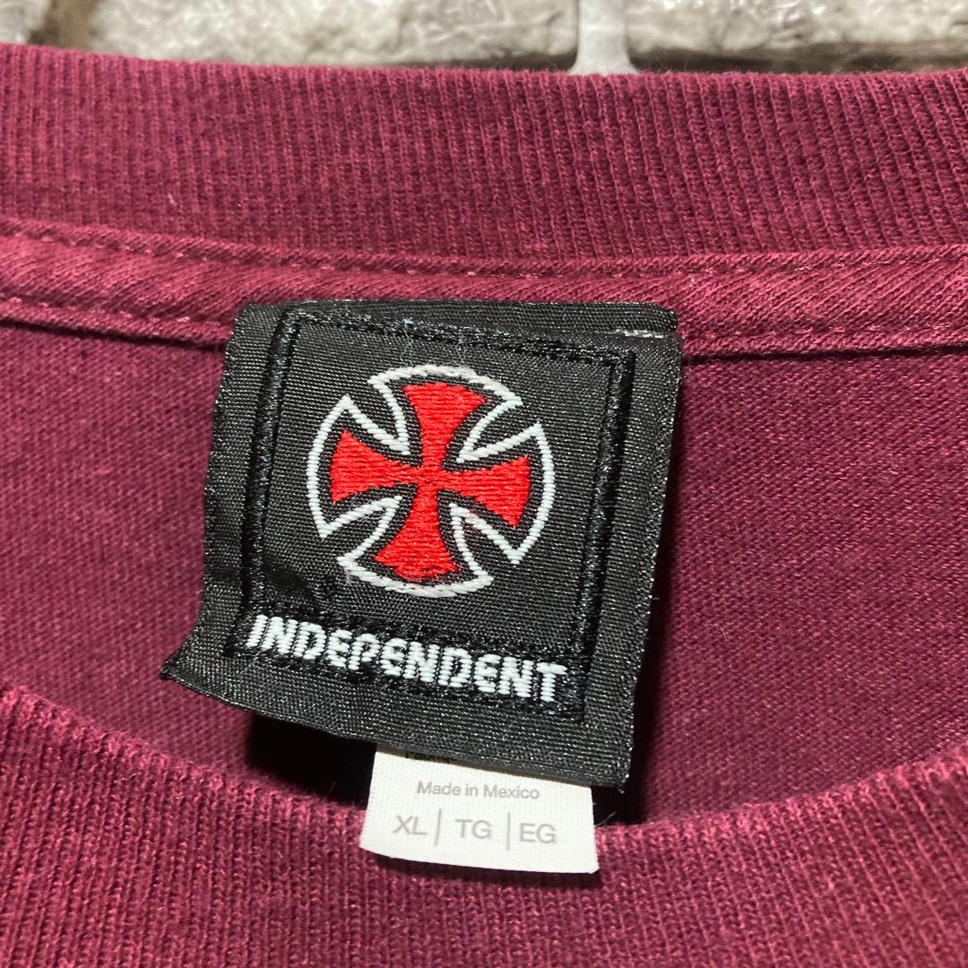 INDEPENDENT ロンT インディペンデント スケーター バーガンディXL