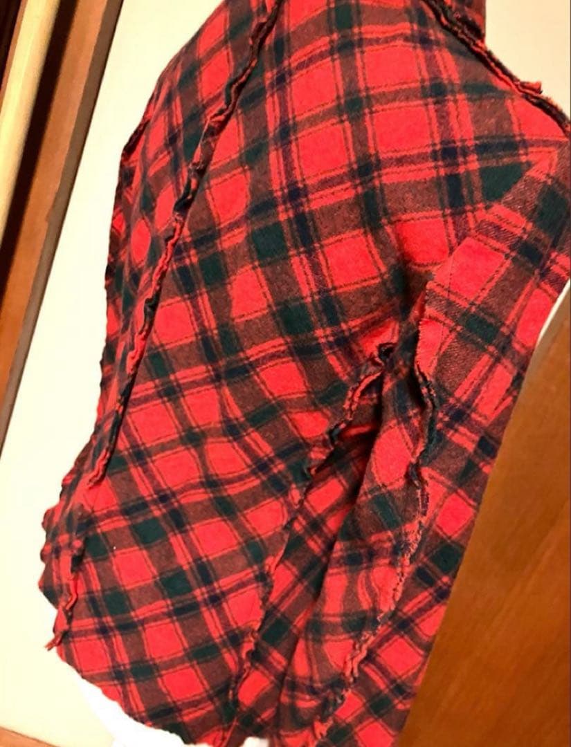 トリココムデギャルソン 丸襟はぎ合わせバイヤスデザインジャケット RED M