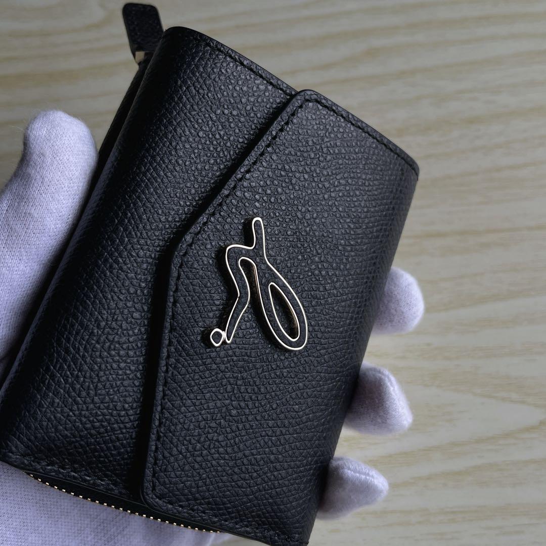 agnes b. アニエスベー 財布 黒 ブラック 三つ折り