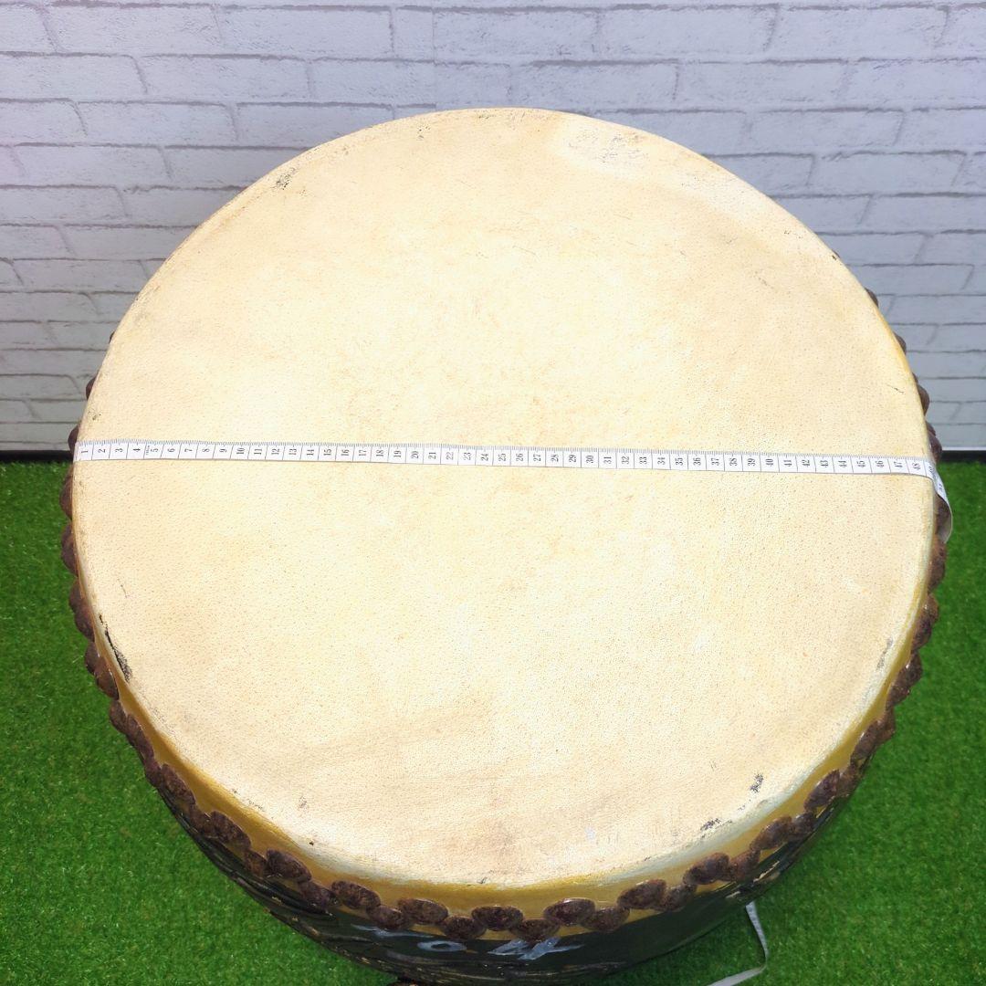 【良品】 和太鼓　長胴太鼓　1尺6寸　龍彫り