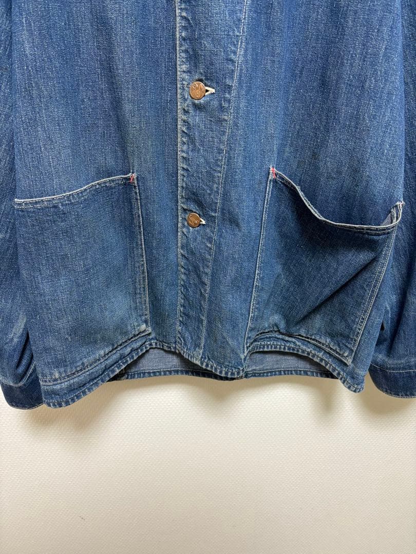 40s ヴィンテージ デニムカバーオール 大戦期〜戦後 / 2ポケット