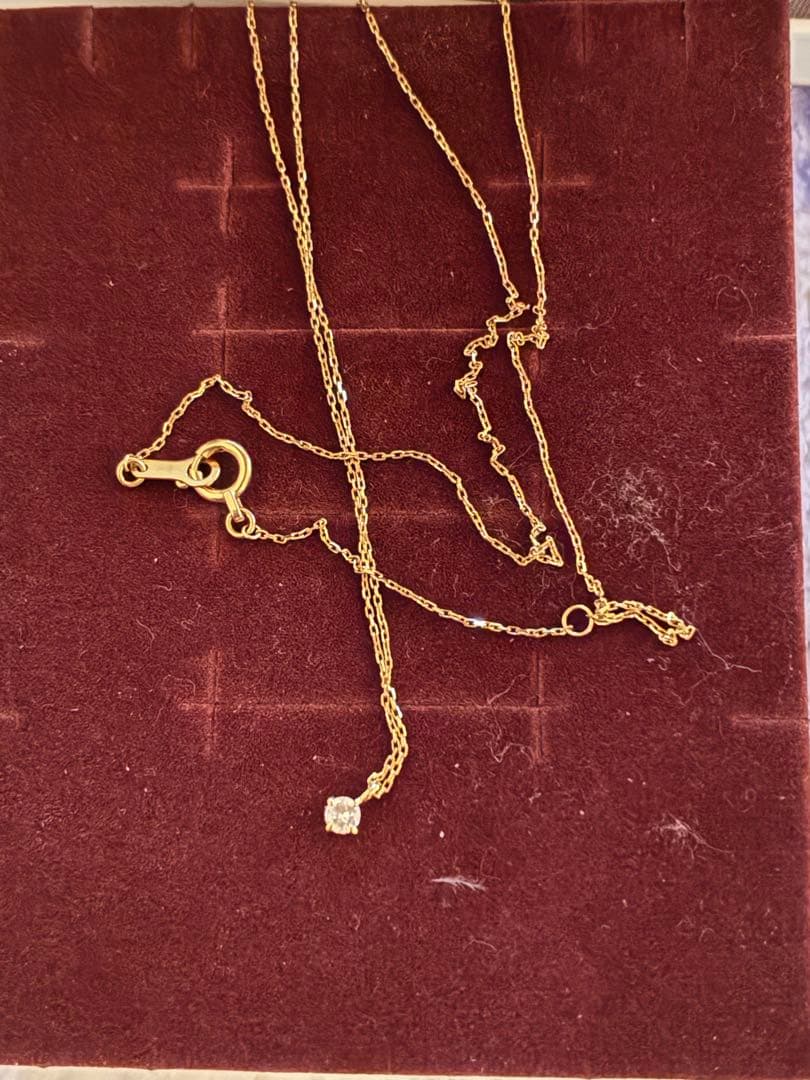 エテete K18 ダイヤモンド ネックレス「ブライト」　イエローゴールド