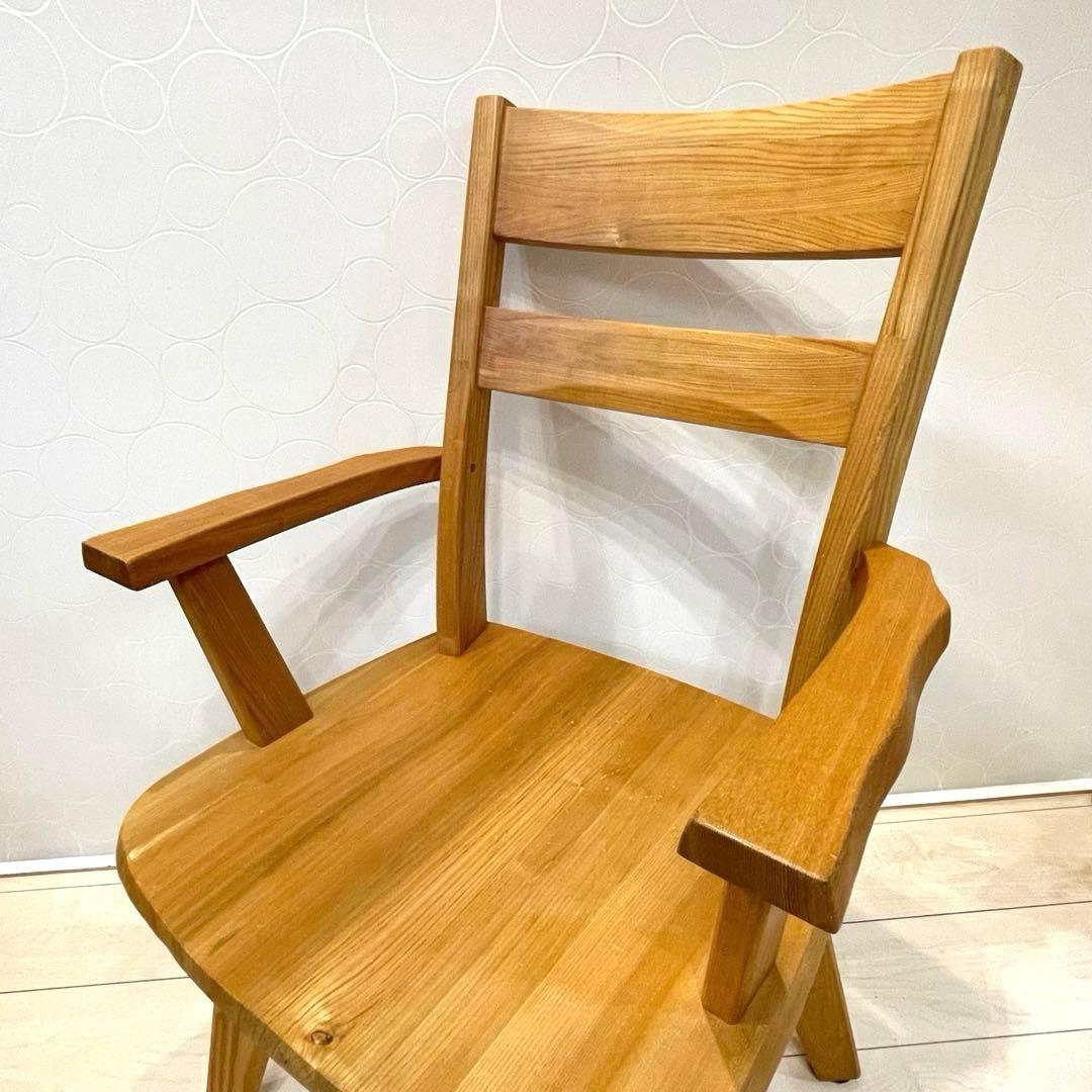 ダイニングチェア タモ天然木 北欧風 肘掛け アームチェア 回転式 インテリア②