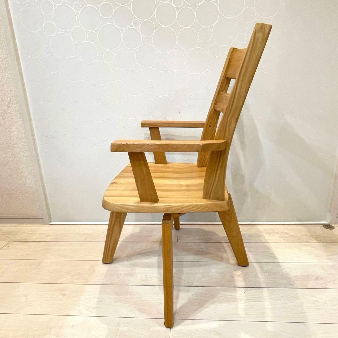 ダイニングチェア タモ天然木 北欧風 肘掛け アームチェア 回転式 インテリア②