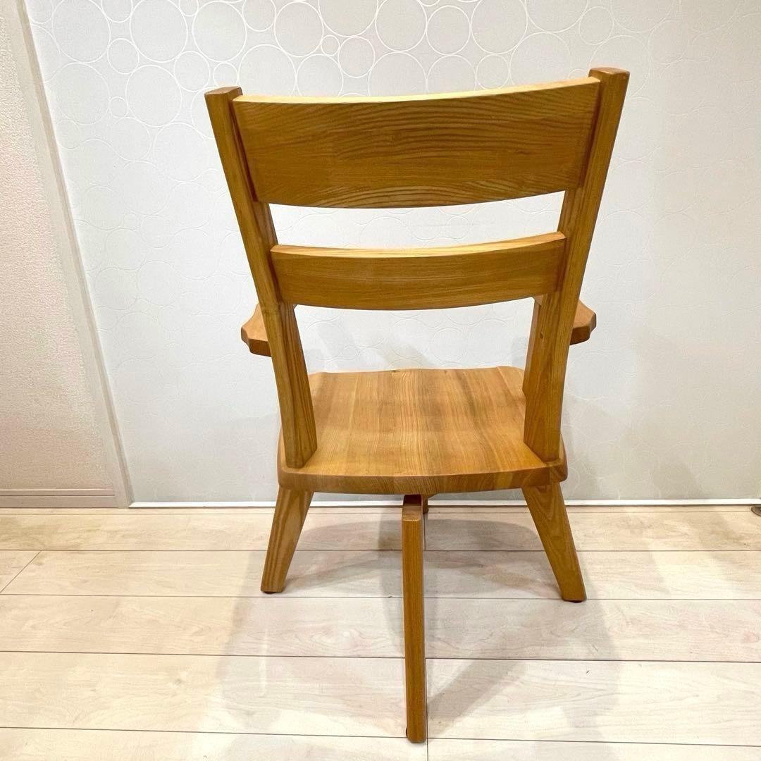ダイニングチェア タモ天然木 北欧風 肘掛け アームチェア 回転式 インテリア②
