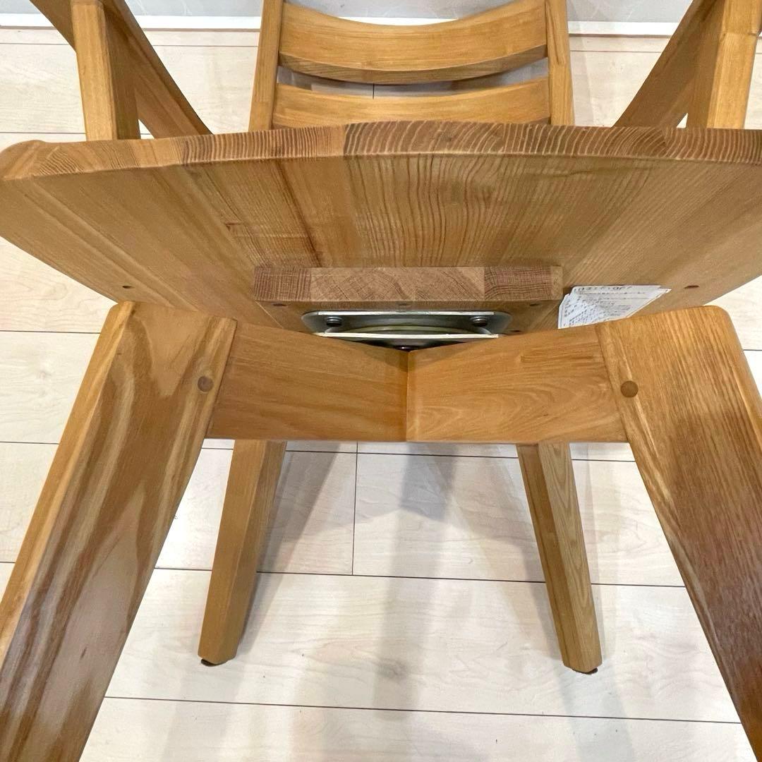 ダイニングチェア タモ天然木 北欧風 肘掛け アームチェア 回転式 インテリア②