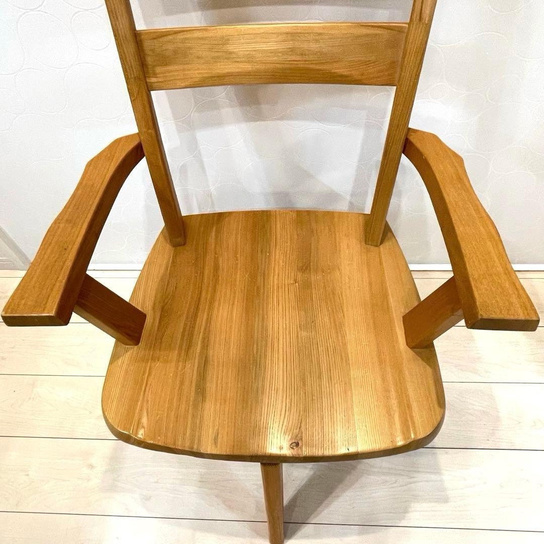 ダイニングチェア タモ天然木 北欧風 肘掛け アームチェア 回転式 インテリア②