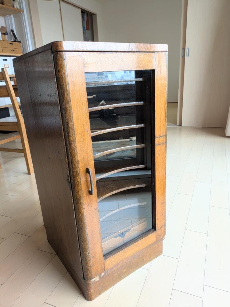 アンティーク木製ショーケース 9段キャビネット