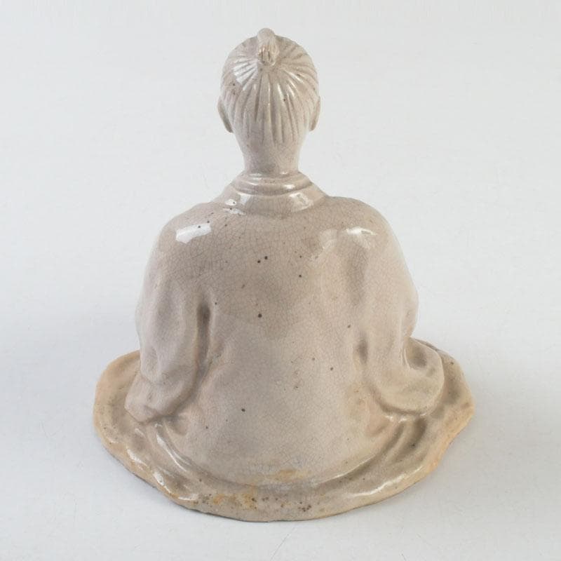 小倉屋清兵衛　十世　坂高麗左衛門作　吉田松陰坐像　置物　共箱　C　9256