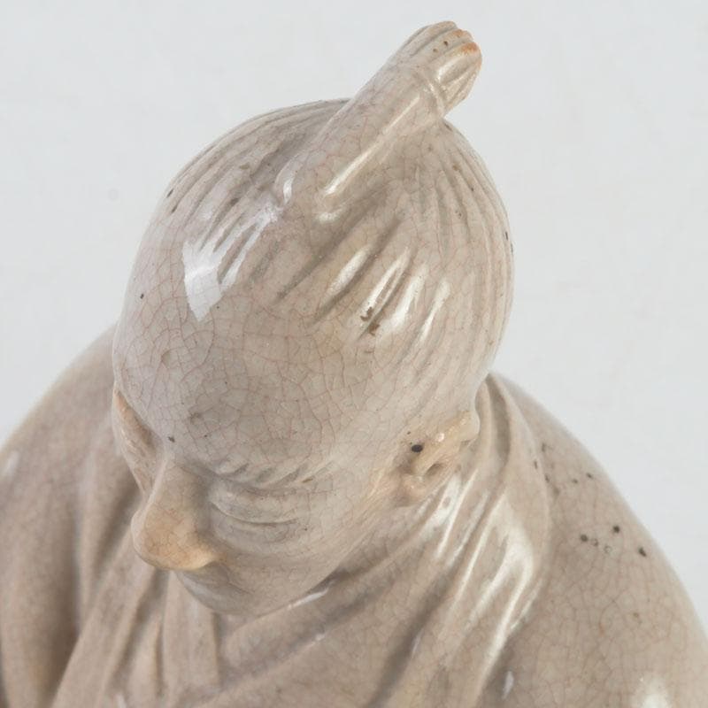 小倉屋清兵衛　十世　坂高麗左衛門作　吉田松陰坐像　置物　共箱　C　9256