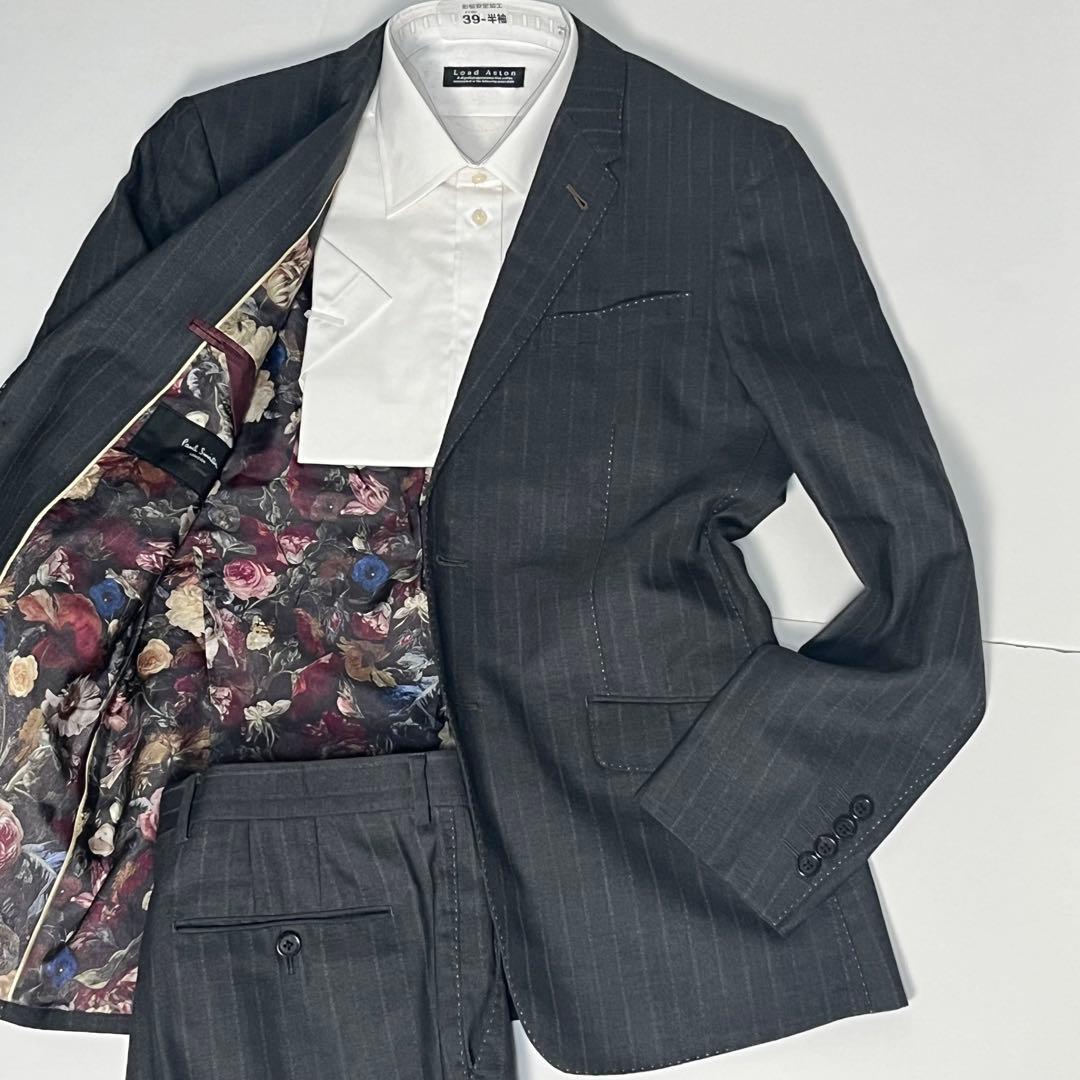 【美品】ポールスミス 花柄裏地 テーラードジャケット 総裏 フラワー総柄