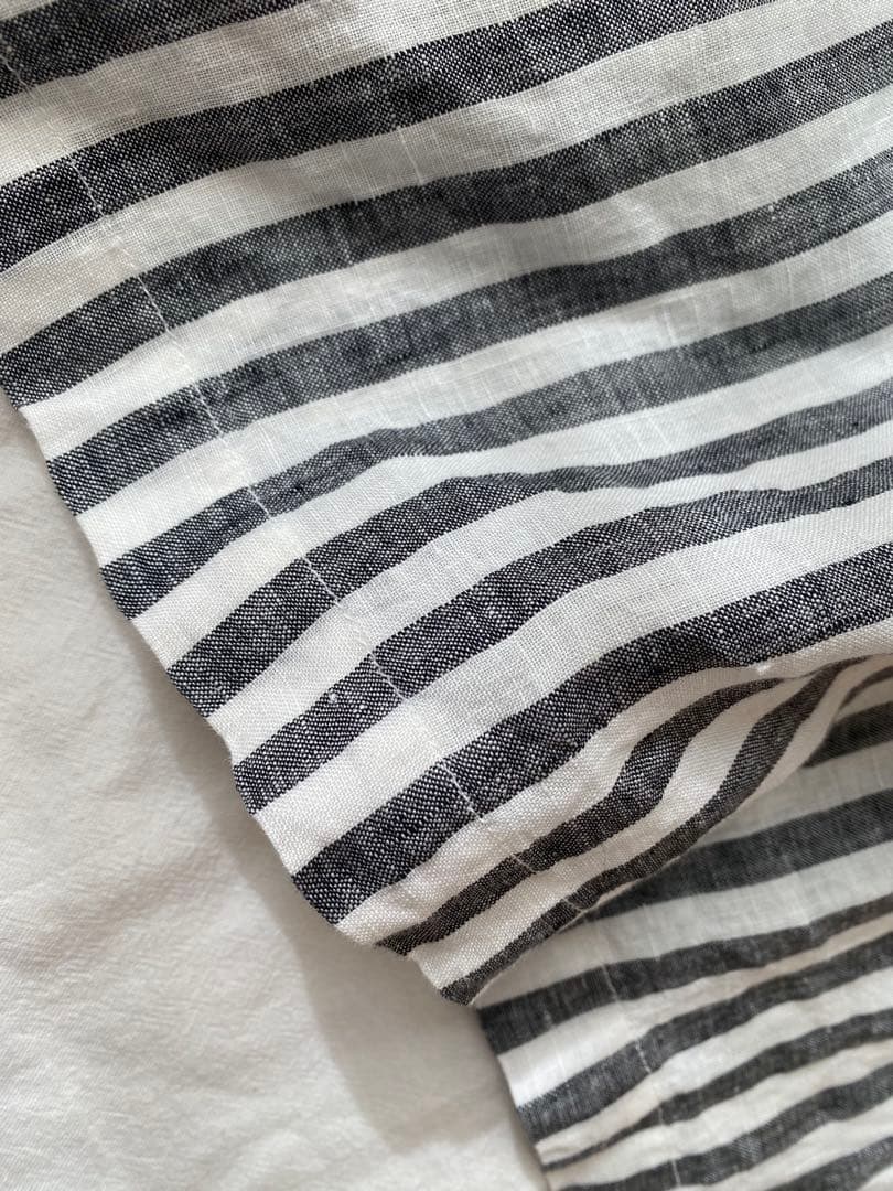 ほぼ未使用　BEARDSLEY｜ビアズリー ストライプ柄リネン前後ワンピース