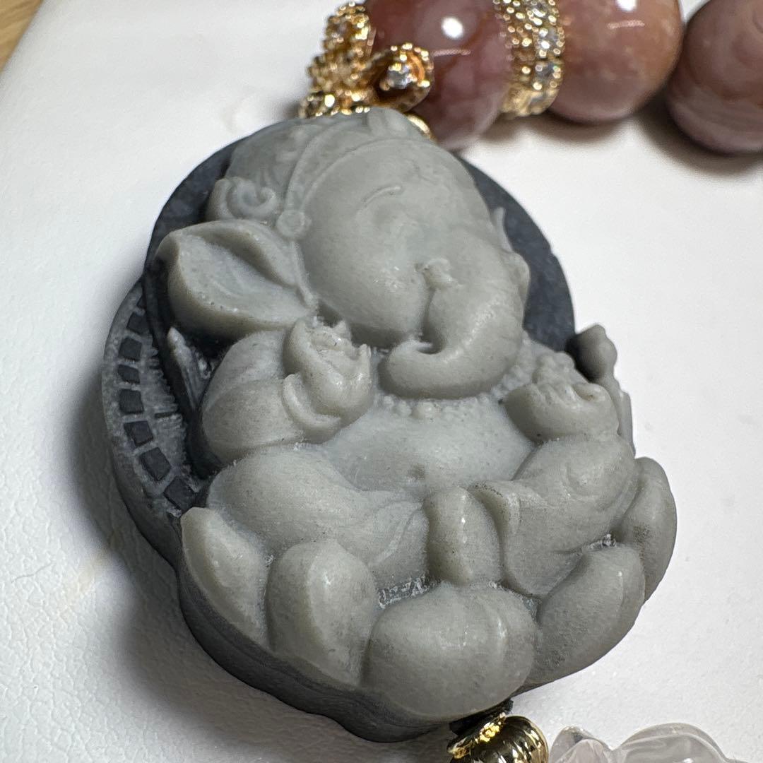 ＊くまこ❤︎様お取置き＊太極石　ガネーシャ　爆裂アラシャン瑪瑙（良質）水晶　蓮花