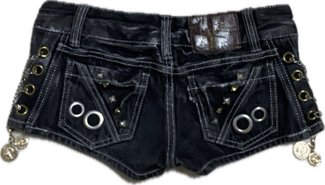 d.i.a. ブラック　ダイヤ　チェーンショートパンツ　ブラックデニム