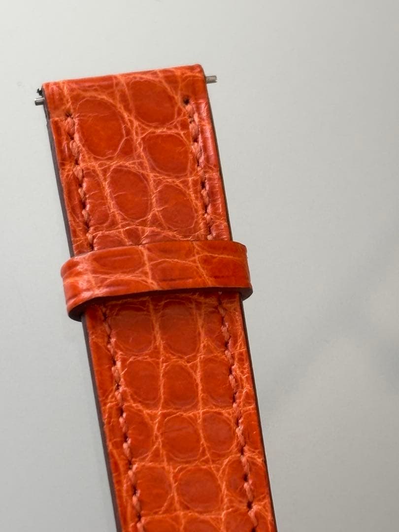 【エルメス 】Hウォッチ　オレンジ レザーベルト